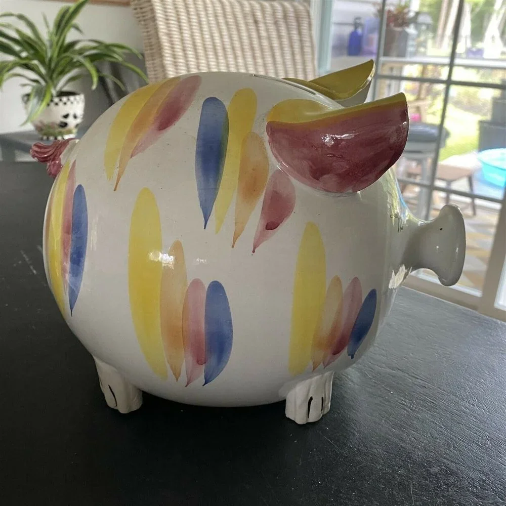 LARGE CERAMIC ITALIAN MADE PIER 1 PIGGY BANK